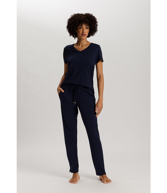 Hanro Sleep & Lounge Short Sleeve Shirt Deep Navy (074842)