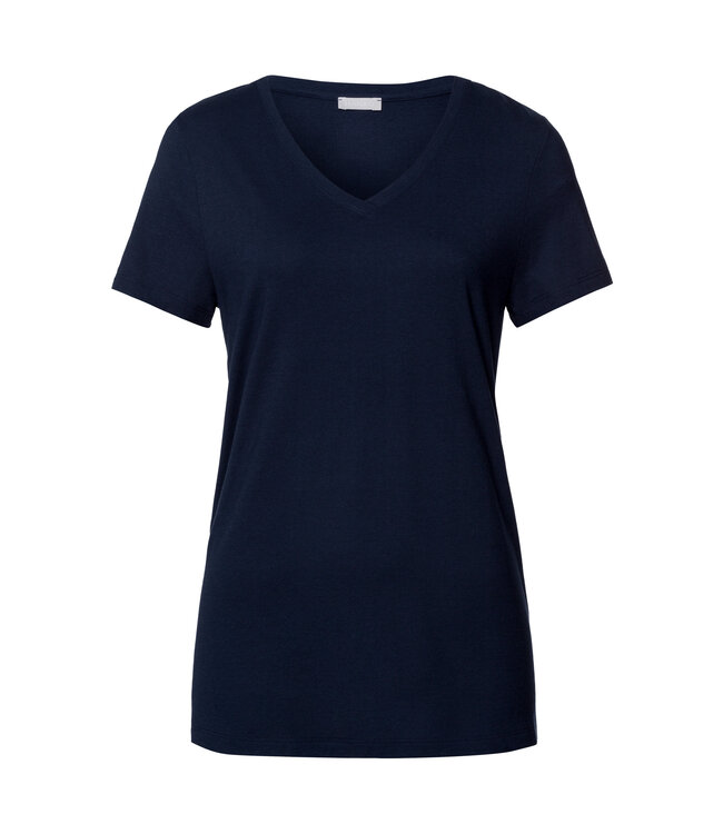 Hanro Sleep & Lounge Short Sleeve Shirt Deep Navy (074842)