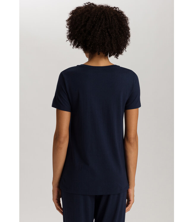 Hanro Sleep & Lounge Short Sleeve Shirt Deep Navy (074842)