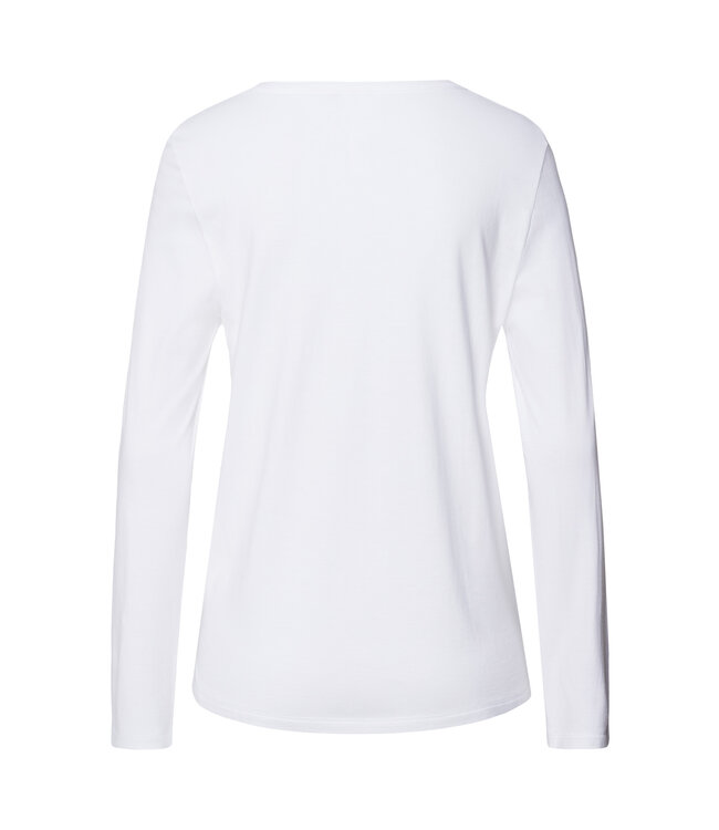 Hanro Sleep & Lounge Long Sleeve Shirt White (074844)