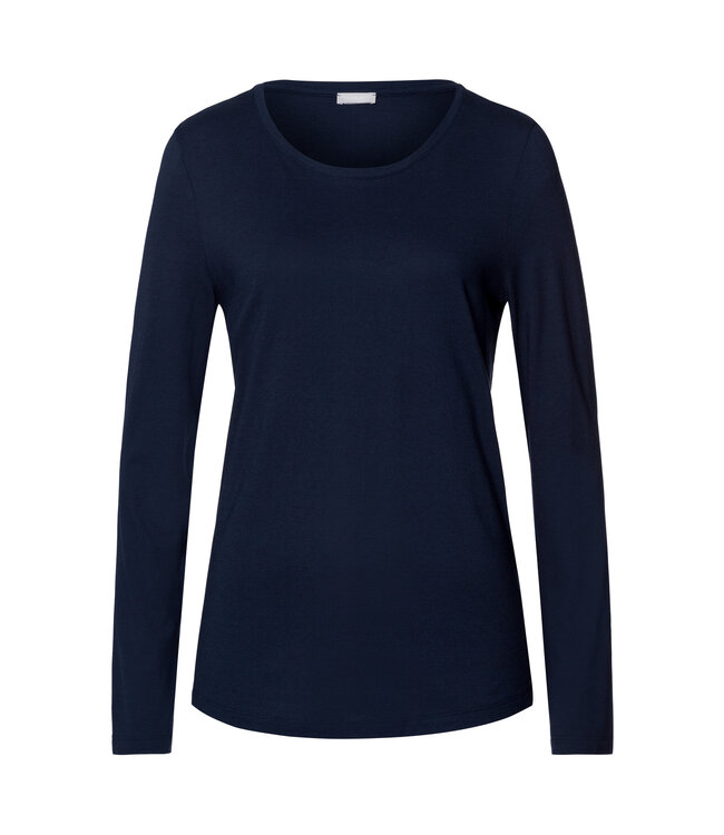 Hanro Sleep & Lounge Long Sleeve Shirt Deep Navy  (074844)