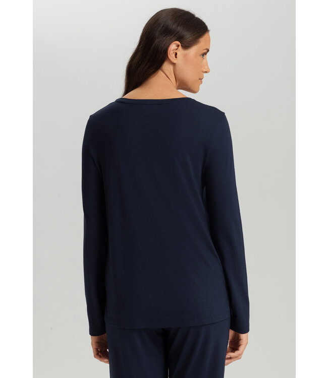 Hanro Sleep & Lounge Long Sleeve Shirt Deep Navy  (074844)