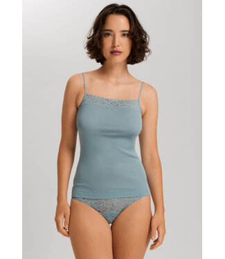 Hanro Moments Spaghetti Top Tourmaline Blue