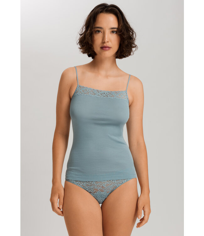Hanro Moments Spaghetti Top Tourmaline Blue