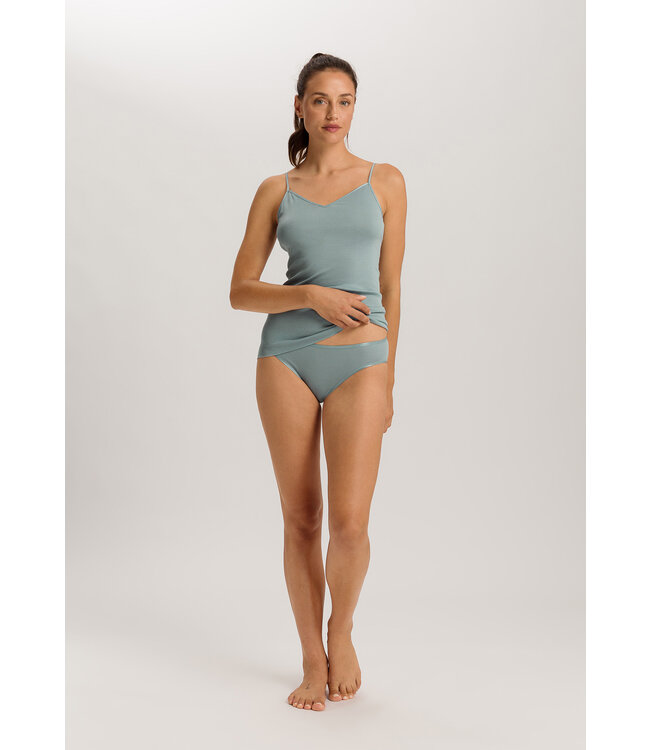 Hanro Cotton Seamless Spaghetti Top Tourmaline Blue (071601)