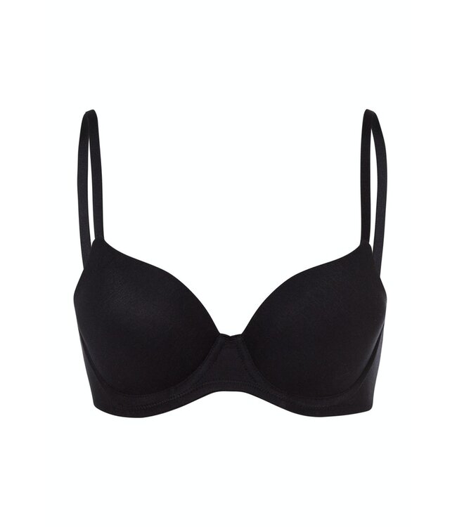 Hanro Cotton Sensation Padded T-Shirt Bra Black (071382)