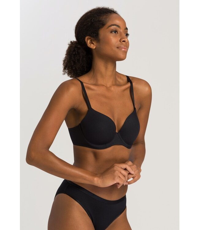 Hanro Cotton Sensation Padded T-Shirt Bra Black (071382)