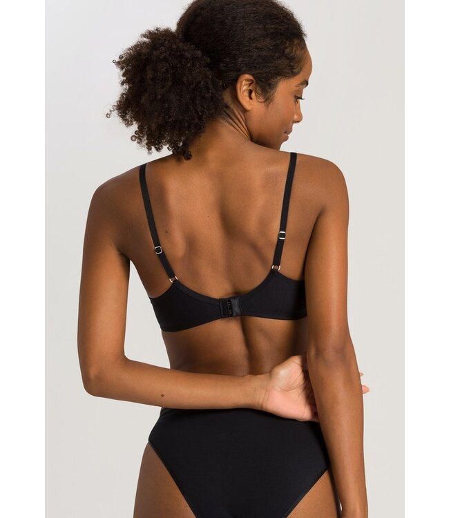 Hanro Cotton Sensation Padded T-Shirt Bra Black (071382)