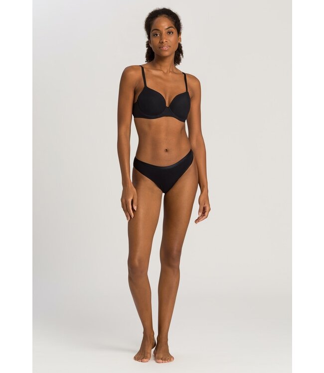 Hanro Cotton Sensation Padded T-Shirt Bra Black (071382)