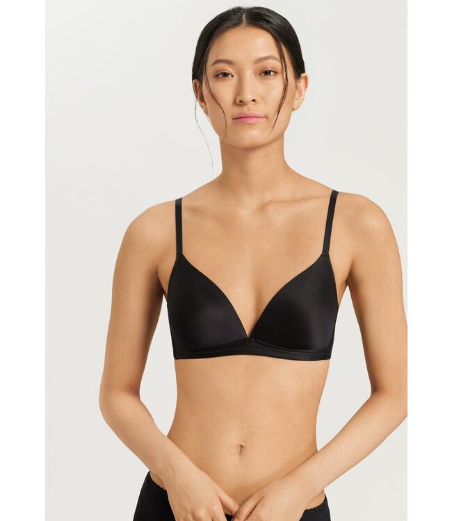 Hanro Satin Deluxe Padded Soft Cup Bra Black (071071)