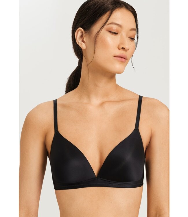 Hanro Satin Deluxe Padded Soft Cup Bra Black (071071)