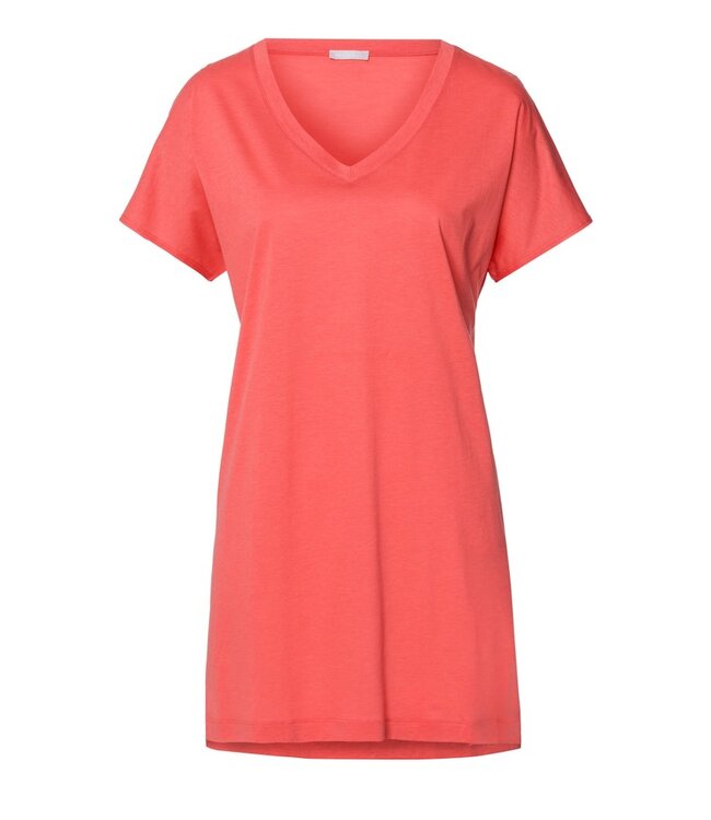 Hanro Laura Short Sleeve Nightdress Spiced Coral (077111)