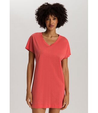 Hanro Laura Short Sleeve Nightdress Spiced Coral