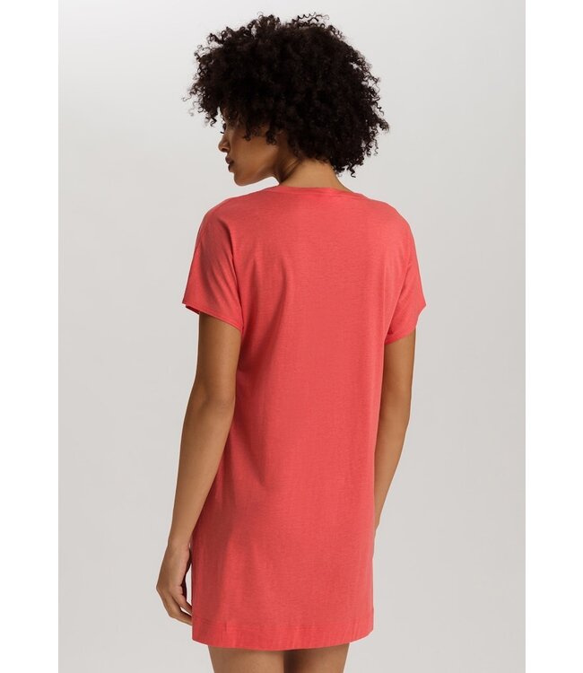 Hanro Laura Short Sleeve Nightdress Spiced Coral (077111)