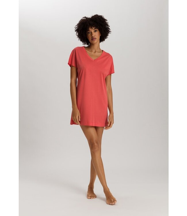 Hanro Laura Short Sleeve Nightdress Spiced Coral (077111)