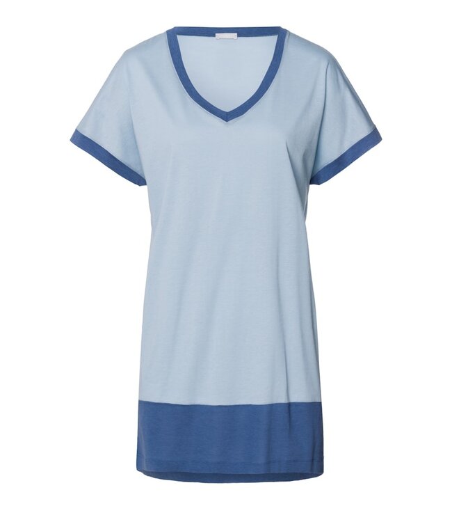 Hanro Laura Short Sleeve Nightdress Sea Breeze (074260)