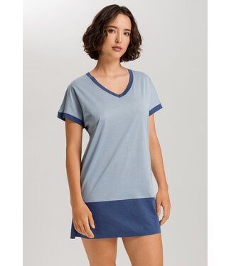 Hanro Laura Short Sleeve Nightdress Sea Breeze