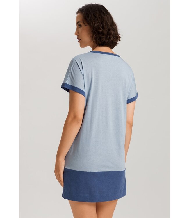 Hanro Laura Short Sleeve Nightdress Sea Breeze (074260)