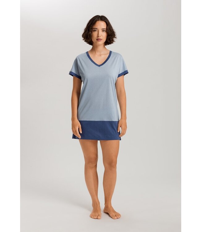 Hanro Laura Short Sleeve Nightdress Sea Breeze (074260)