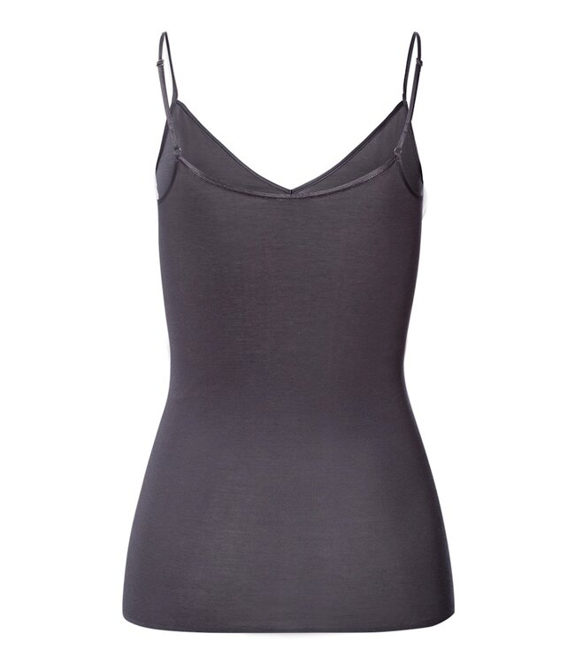 Hanro Cotton Seamless Spaghetti Top Black Pearl (071601)