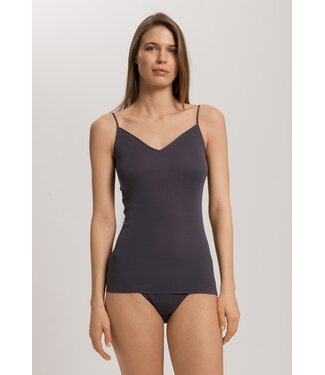 Hanro Cotton Seamless Spaghetti Top Black Pearl (NEWTREND)
