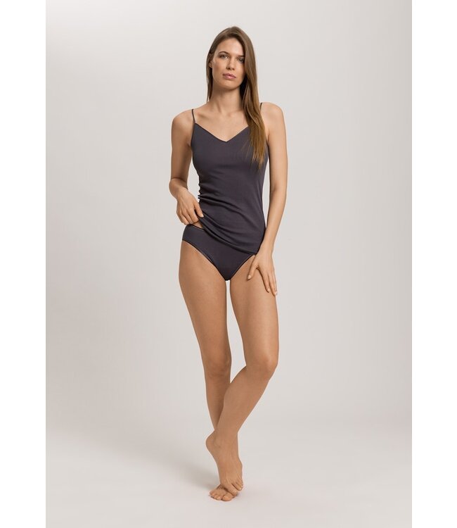 Hanro Cotton Seamless Spaghetti Top Black Pearl (071601)