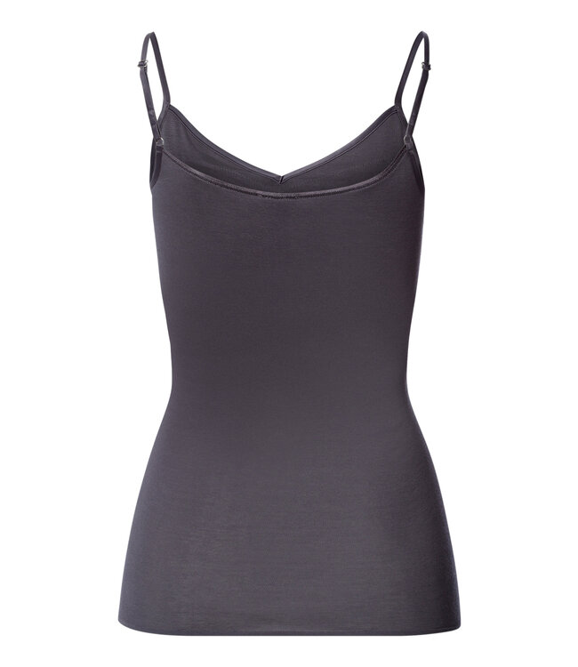 Hanro Cotton Seamless Spaghetti Top Padded Black Pearl (071605)