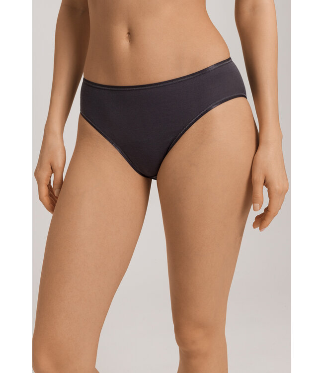 Hanro Cotton Seamless Midi Brief Black Pearl (071626)