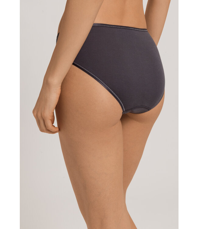 Hanro Cotton Seamless Midi Brief Black Pearl (071626)