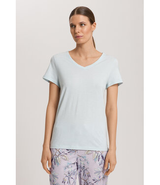 Hanro Sleep & Lounge Short Sleeve Shirt Delicate Blue (NEW TREND)