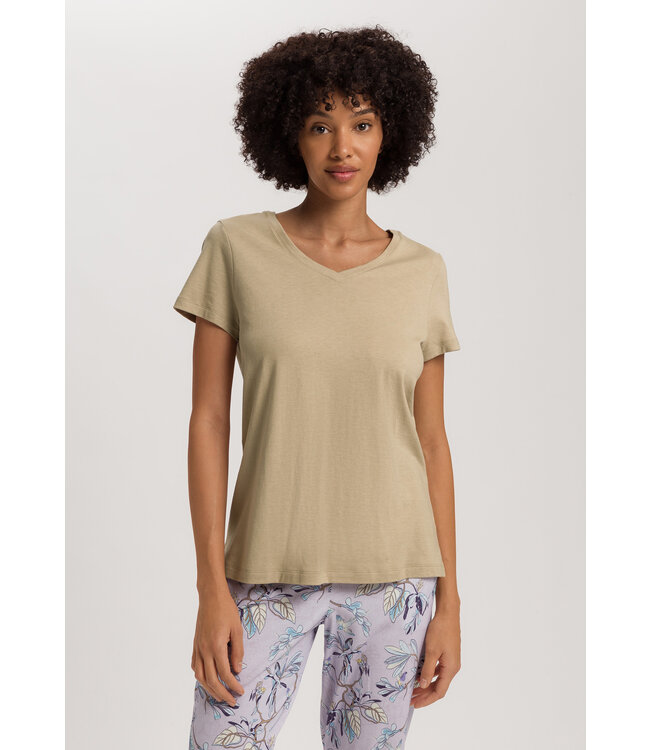 Hanro Sleep & Lounge Short Sleeve Shirt Lemon Pepper (NEW TREND)