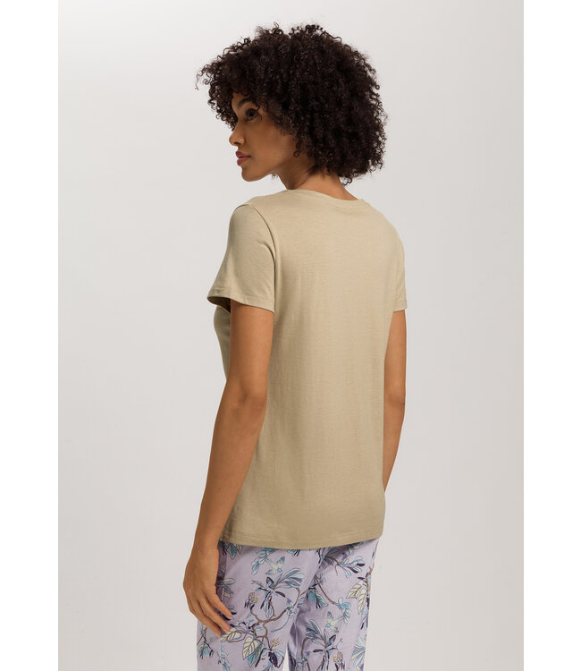 Hanro Sleep & Lounge Short Sleeve Shirt Lemon Pepper (074842)