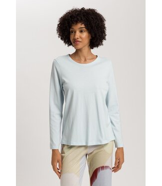 Hanro Sleep & Lounge Long Sleeve Shirt Delicate Blue (NEW TREND)