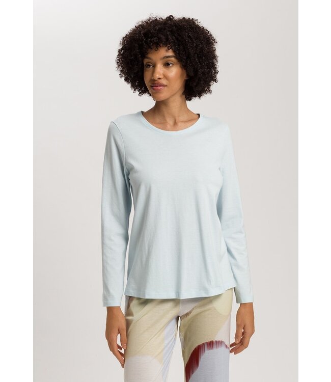 Hanro Sleep & Lounge Long Sleeve Shirt Delicate Blue (NEW TREND)