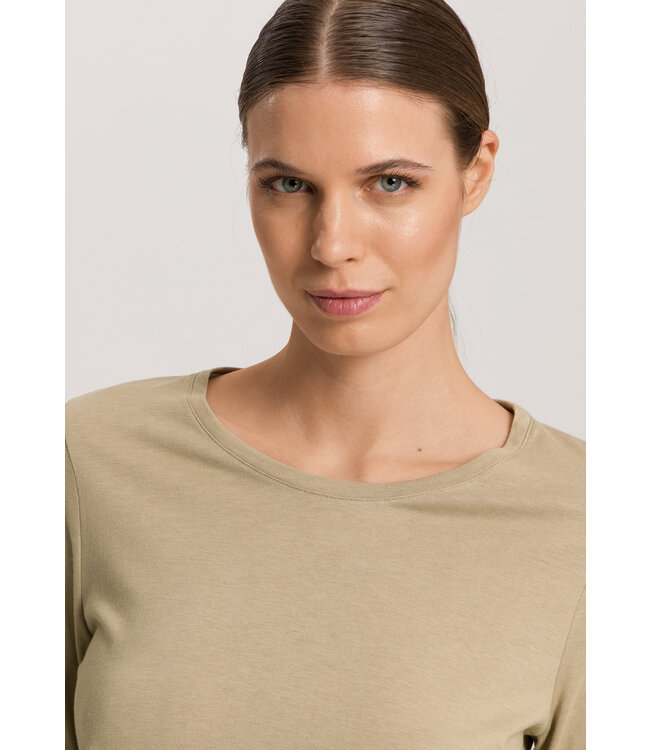 Hanro Sleep & Lounge Long Sleeve Shirt Lemon Pepper (074844)