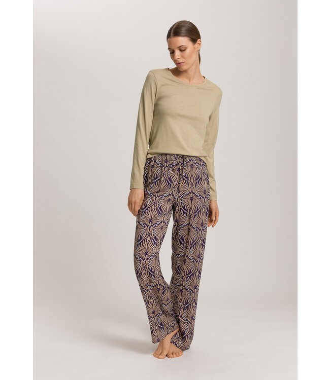 Hanro Sleep & Lounge Long Sleeve Shirt Lemon Pepper (074844)