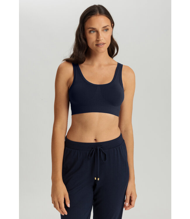 Hanro Touch Feeling Crop Top Padded Deep Navy (SALE)