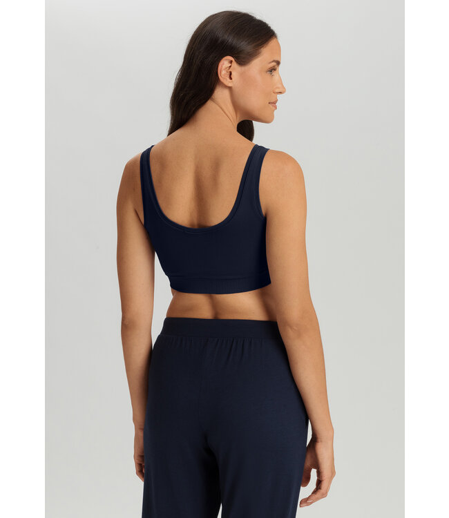 Hanro Touch Feeling Crop Top Padded Deep Navy (071806)