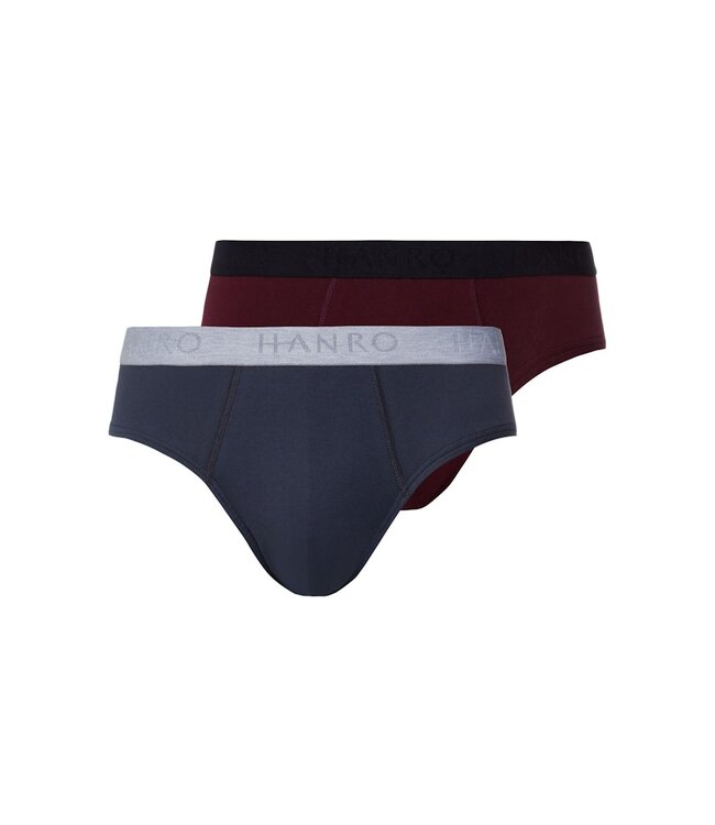 Hanro Cotton Essentials Briefs 2-Pack Barolo/Ombre Blue (073075)