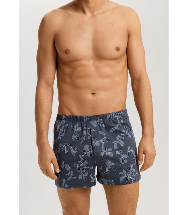 Hanro Cotton Sporty Boxer Aqua Ink Leaves