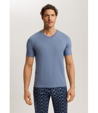 Hanro Living Shirt Short Sleeve V-Neck Dusky Aqua (NEW TREND)