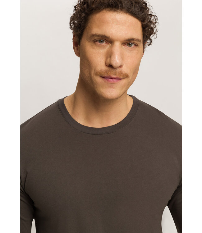 Hanro Living Shirts Long Sleeve Earthy Ink (075053)