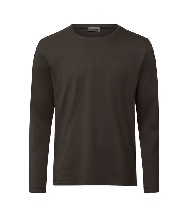 Hanro Living Shirts Long Sleeve Earthy Ink (075053)