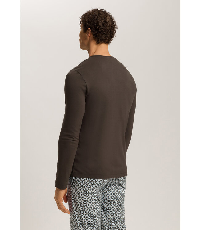 Hanro Living Shirts Long Sleeve Earthy Ink (075053)
