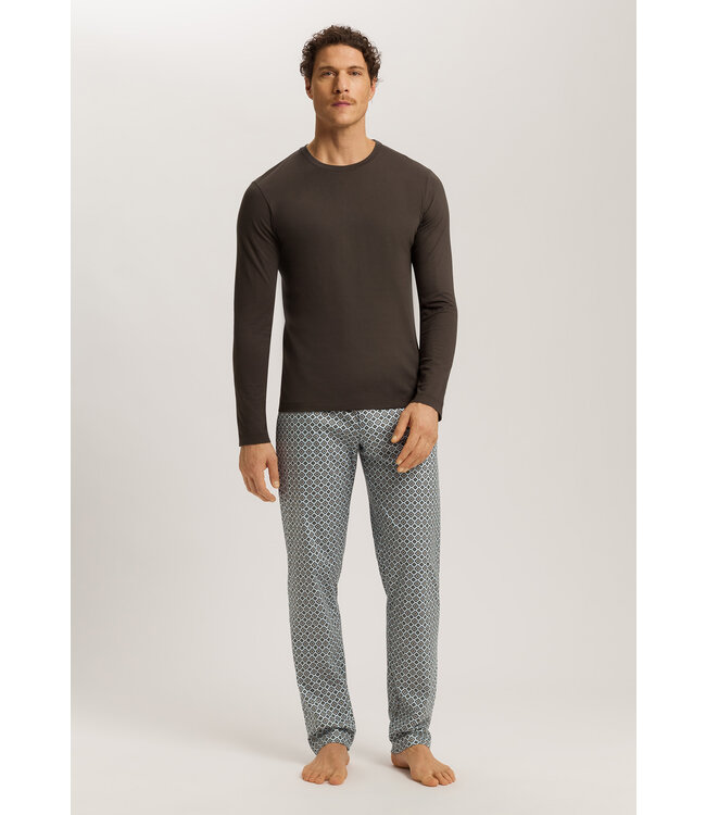 Hanro Living Shirts Long Sleeve Earthy Ink (075053)