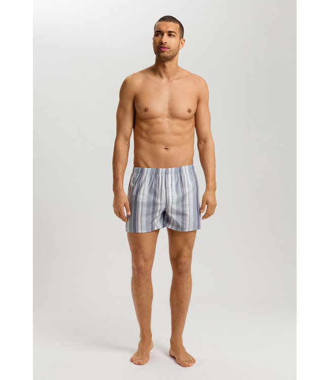 Hanro Fancy Woven Boxer Smokey Blue Stripe (074013)