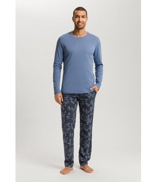 Hanro Night & Day Long Sleeve Pajama Aqua Ink Leaves (NEW TREND)