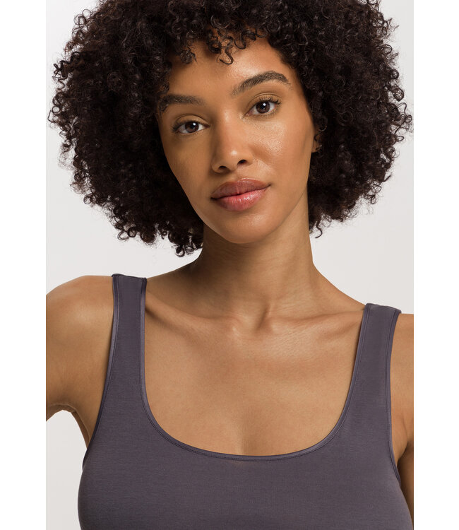 Hanro Cotton Seamless Tank Top Black Pearl (071604)