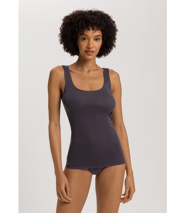 Hanro Cotton Seamless Tank Top Black Pearl (SALE)