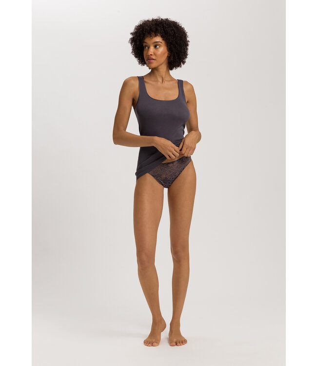 Hanro Cotton Seamless Tank Top Black Pearl (071604)